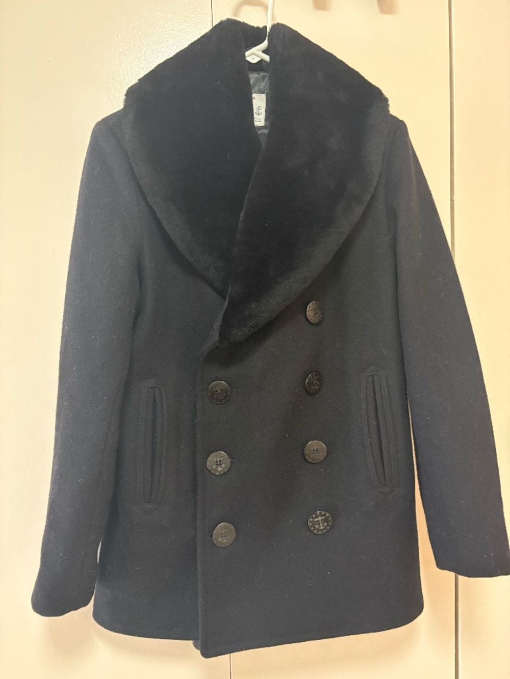 PERFECTO BRAND UNISEX''S BLACK DOUBLE-BREASTED COAT SIZE : M
